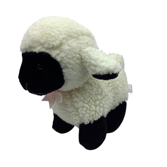 America Wego Lamb Sheep Plush Stuffed Animal 10" Fiesta Pink Ribbon 2010 Fluffy - Picture 2 of 5
